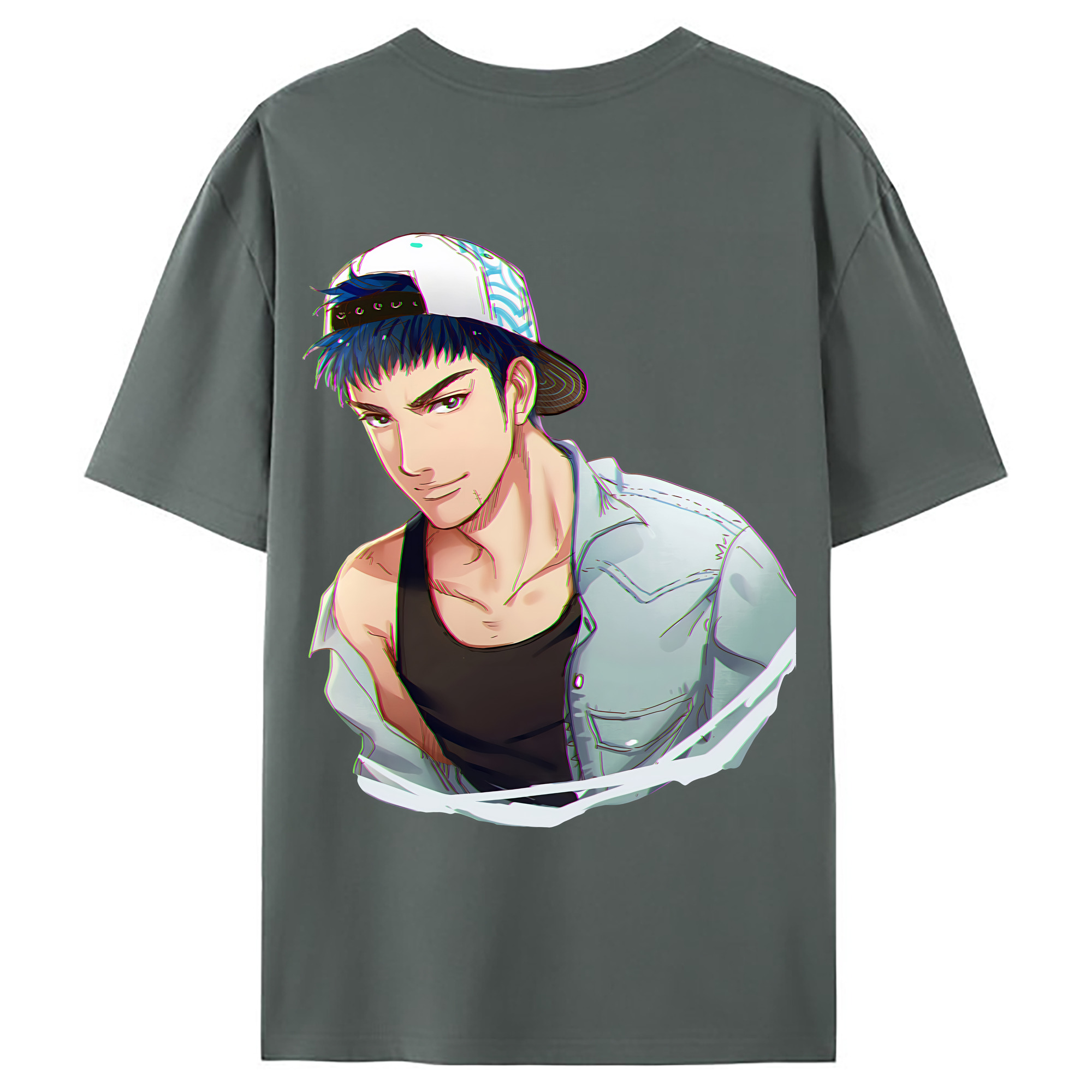 （画像用） SLAM DUNK／スラムダンク 綿100％ メンズ半袖Tシャツ（バックプリント） 通気性